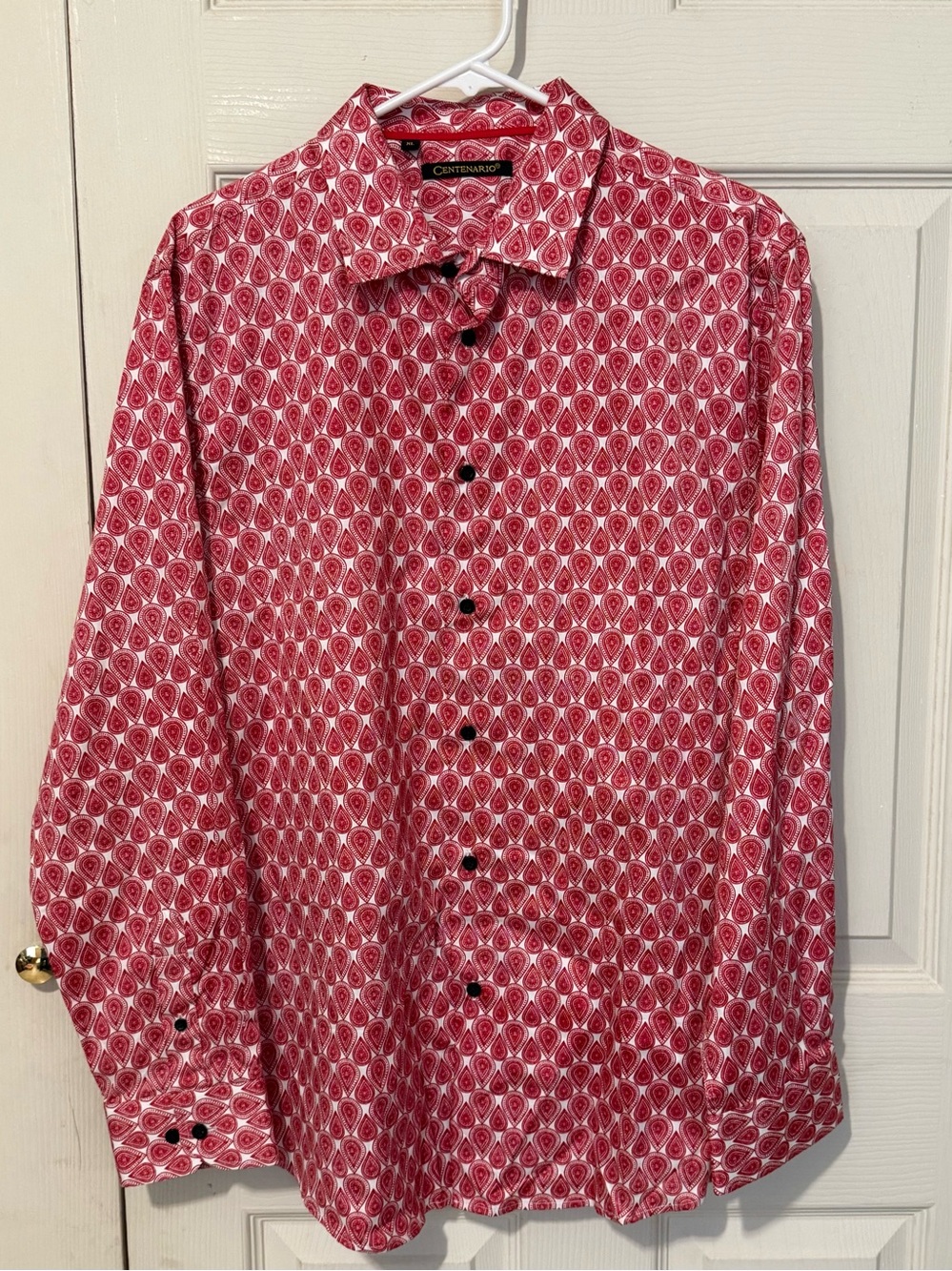 Centenario Button Up Shirt Men's XL Red   Long Sleeve